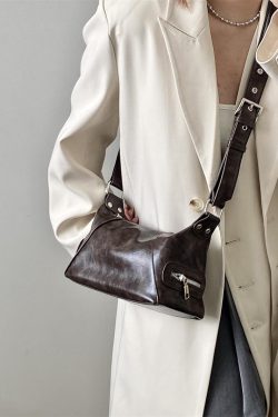 Women's Retro High-End Motorcycle Crossbody Bag - Spring Summer 2025 Niche Design Shoulder Small Bag