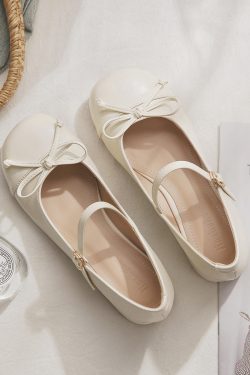 Women's Sheepskin Mary Jane Shoes - French Style Chunky Heel for Skirts - Spring Autumn Fashion