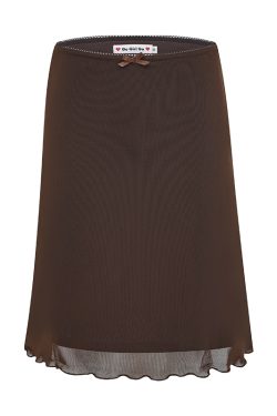 Women's Summer Bodycon Skirt - Retro Solid Color Lace Mesh Mini Skirt, European American Style, Y2K Fashion