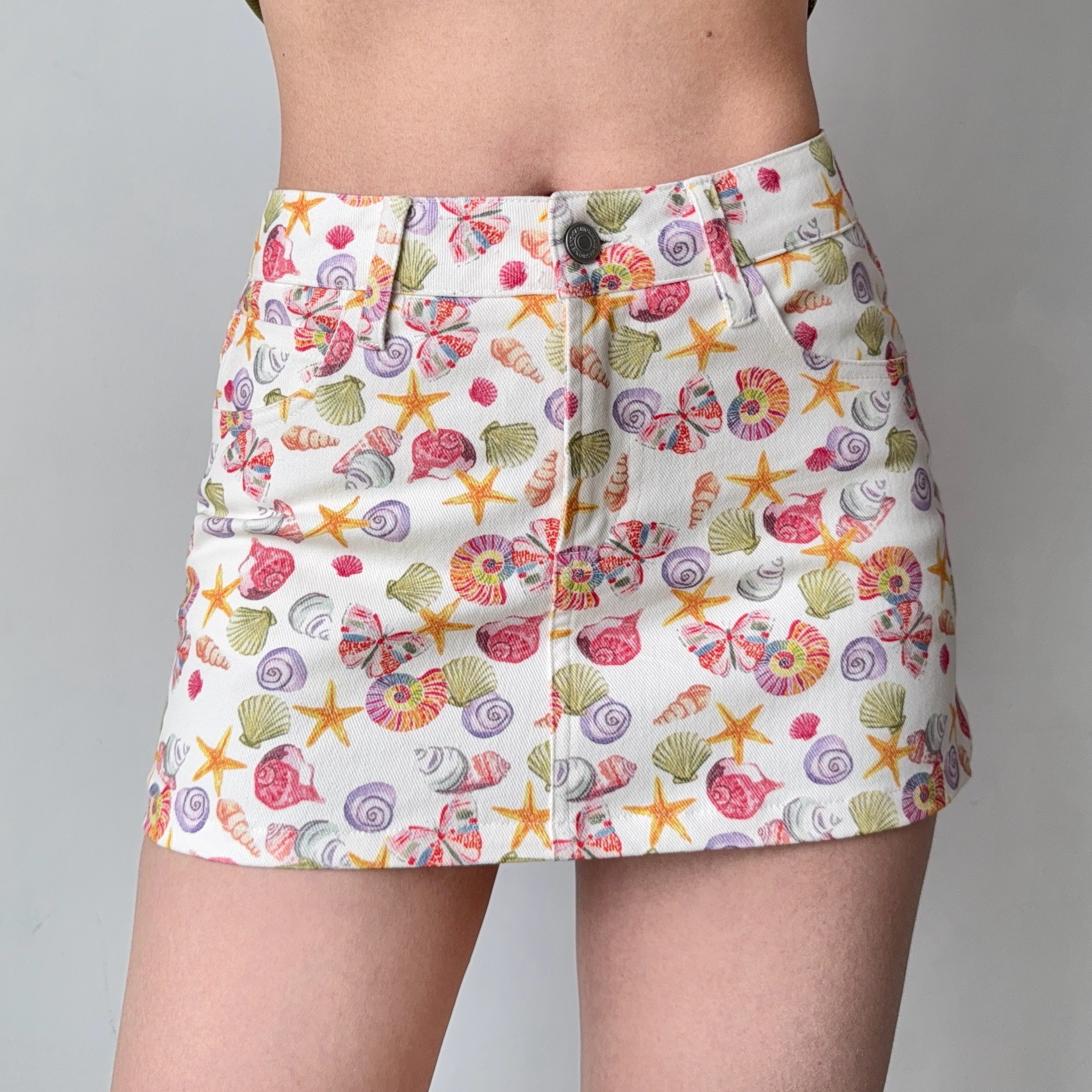 Women's Summer Fun Shell Print Half Skirt - DIY European American Style Anti-Exposure Short Skirt Pants Women's Summer Fun Shell Print Half Skirt - DIY European American Style Anti-Exposure Short Skirt Pants