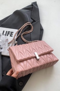 Women's Textured Embroidered Shoulder Bag - Versatile Summer Chain Crossbody Bag for High-End Style 2025