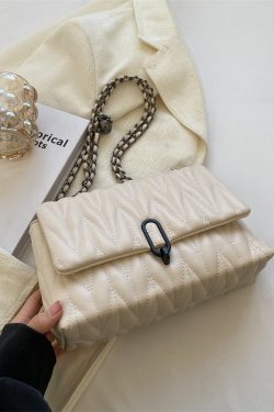 Women's Textured Embroidered Shoulder Bag - Versatile Summer Chain Crossbody Bag for High-End Style 2025