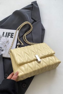 Women's Textured Embroidered Shoulder Bag - Versatile Summer Chain Crossbody Bag for High-End Style 2025