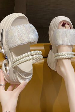 Women's Thick-Soled Height-Increasing Open-Toe Wedge Slippers - Casual Summer Beach Shoes