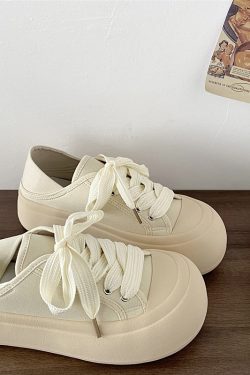 Women's Two-Way Thick-Soled Height-Increasing Canvas Shoes - Spring 2025 Versatile Ugly Cute Big-Head Little White Shoes