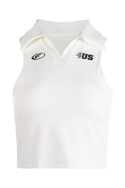 Women's V-Neck Sleeveless Tennis Vest & Skirt Set - Circle Design Sports Fitness Outfit, Perfect for Activewear and Athleisure