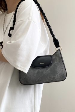 Women's Vintage Color-Block Underarm Bag - Versatile High-End Shoulder Crossbody Handheld Small Bag for 90s and Y2K Style