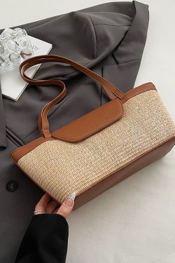 Women’s Woven Shoulder Bag - Casual Large Capacity for Spring/Summer 2025 Fashion
