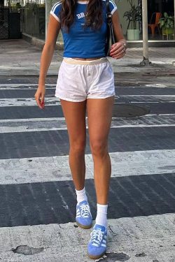 Y2K American Retro Embroidered Football Off-Shoulder Short Sleeve Crop Top for Women, Slim Fit Cropped Shirt Trend