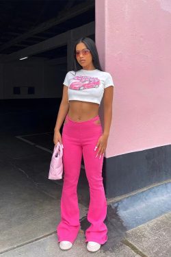 Y2K American Retro Shoulder Short Sleeve Crop Top for Women - Sweet and Spicy Millennial Style T-Shirt