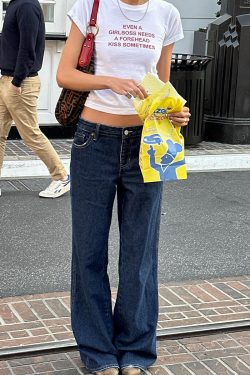 Y2K American Retro White Short Crop Short-Sleeve T-Shirt for Women, Slim Fit Off-Shoulder Trendy Top