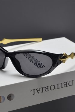 Y2K Futuristic Star-Decorated Sunglasses for Men and Women, Trendy Retro Punk Hip-Hop Cycling Eyewear