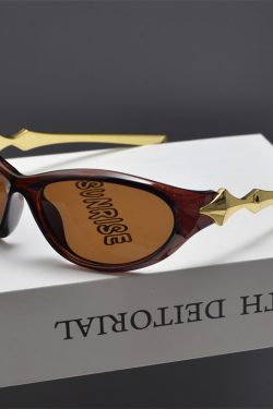 Y2K Futuristic Star-Decorated Sunglasses for Men and Women, Trendy Retro Punk Hip-Hop Cycling Eyewear