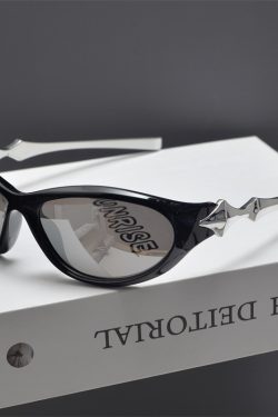 Y2K Futuristic Star-Decorated Sunglasses for Men and Women, Trendy Retro Punk Hip-Hop Cycling Eyewear