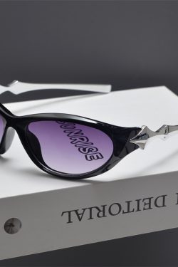 Y2K Futuristic Star-Decorated Sunglasses for Men and Women, Trendy Retro Punk Hip-Hop Cycling Eyewear