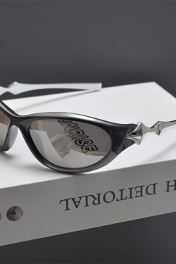 Y2K Futuristic Star-Decorated Sunglasses for Men and Women, Trendy Retro Punk Hip-Hop Cycling Eyewear