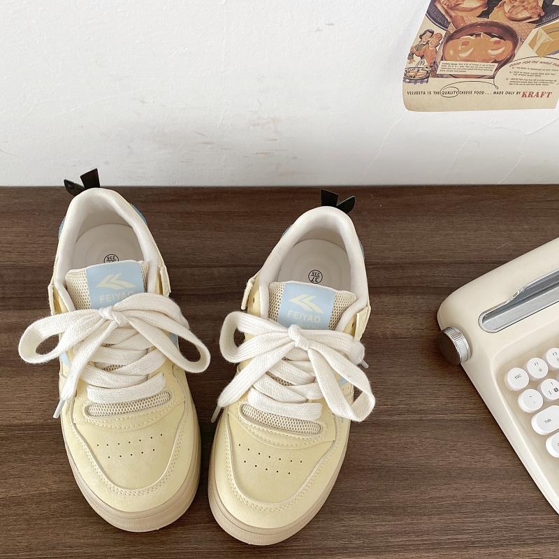 Yellow Apple Graffiti Platform Sneakers for Women - 2025 Retro Thick-Soled Casual Sports Shoes Yellow Apple Graffiti Platform Sneakers for Women - 2025 Retro Thick-Soled Casual Sports Shoes