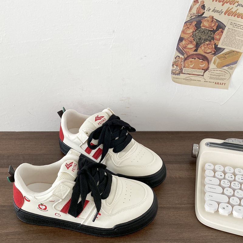 Yellow Apple Graffiti Platform Sneakers for Women - 2025 Retro Thick-Soled Casual Sports Shoes Yellow Apple Graffiti Platform Sneakers for Women - 2025 Retro Thick-Soled Casual Sports Shoes