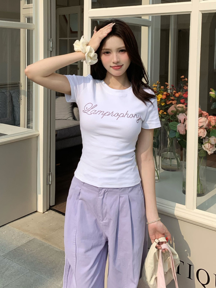 Yellow Letter Rhinestone Short Sleeve Off-Shoulder Crop Top for Women - Summer Slim Fit Hot Girl Style, 90s Inspired Fashion Yellow Letter Rhinestone Short Sleeve Off-Shoulder Crop Top for Women - Summer Slim Fit Hot Girl Style, 90s Inspired Fashion