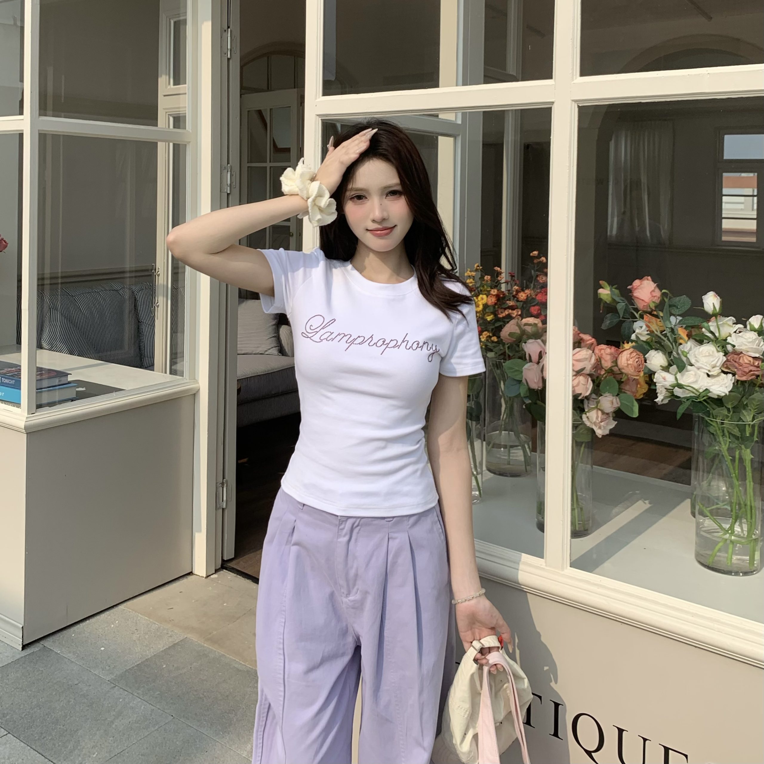 Yellow Letter Rhinestone Short Sleeve Off-Shoulder Crop Top for Women - Summer Slim Fit Hot Girl Style, 90s Inspired Fashion Yellow Letter Rhinestone Short Sleeve Off-Shoulder Crop Top for Women - Summer Slim Fit Hot Girl Style, 90s Inspired Fashion