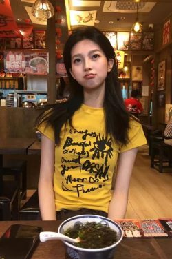 Yellow Off-Shoulder T-Shirt for Women - Graffiti Print, Short Sleeves, Slim Fit, Summer Sweet and Spicy Style