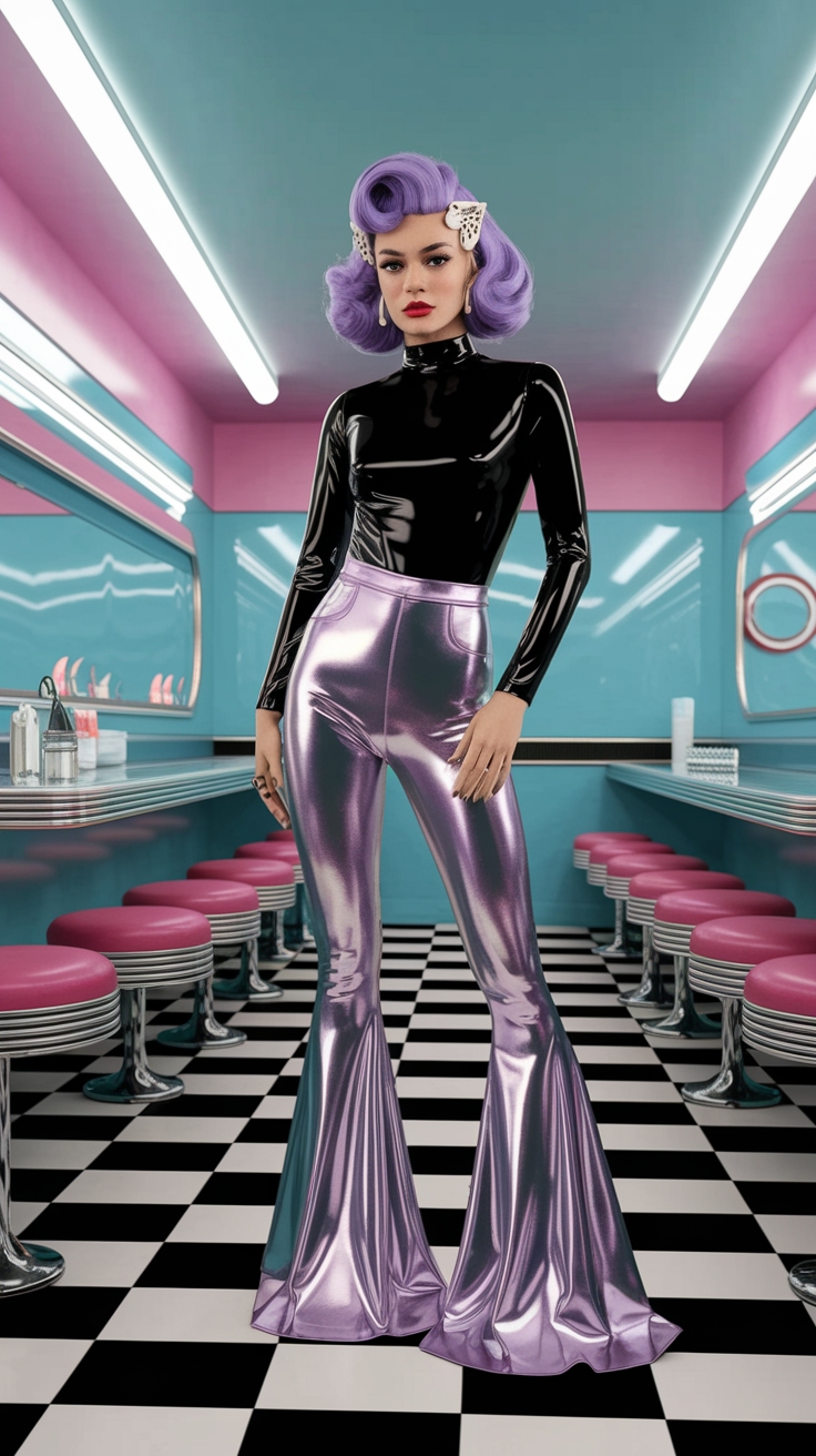 Nostalgia Meets Innovation in Futuristic Retro Fashion outfit idea