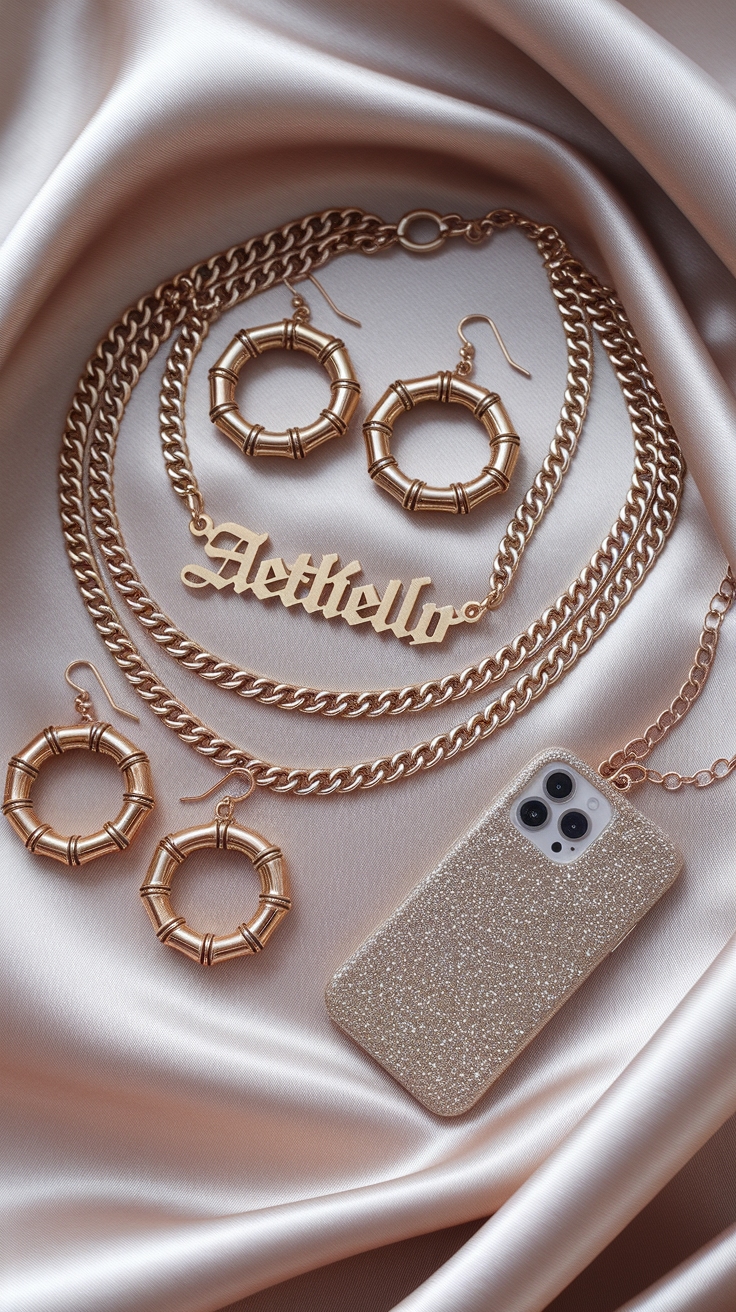 Gold Jewelry Aesthetic Y2K: Embrace Nostalgic Glam outfit idea