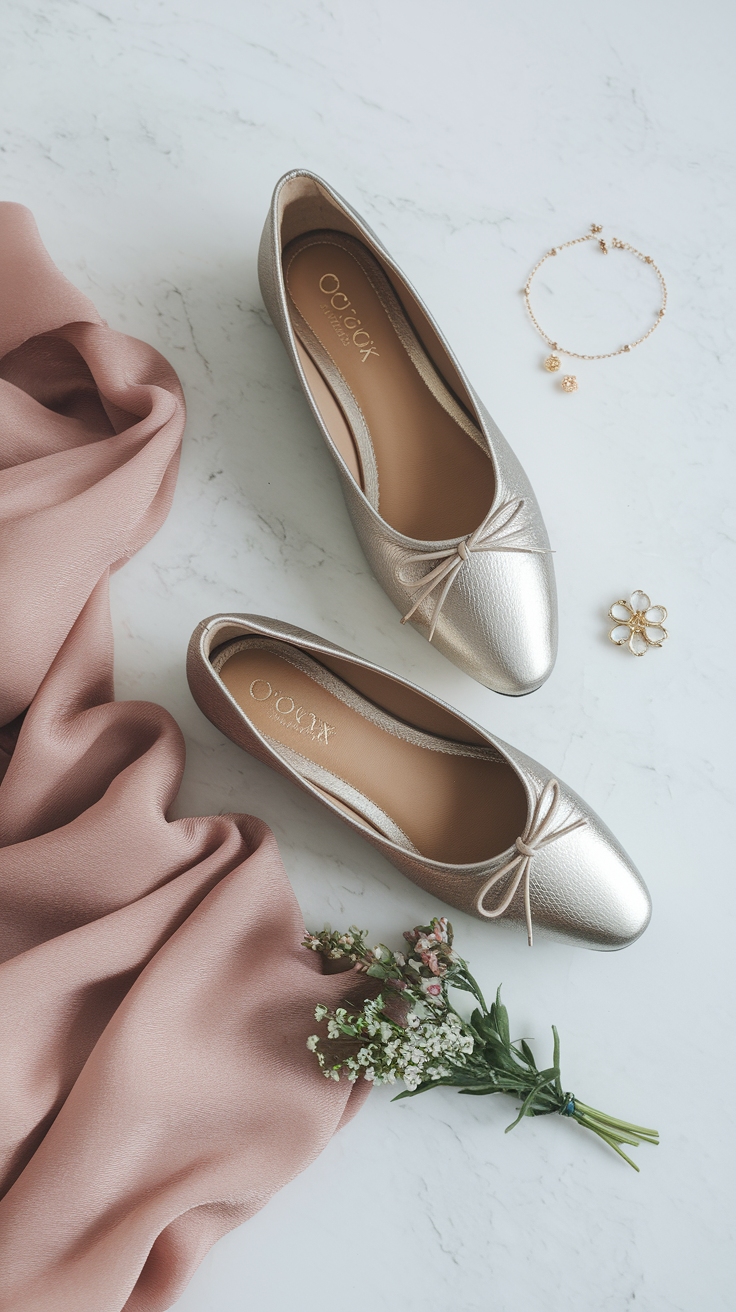 Metallic Ballet Flats Outfit: Comfort Meets Glamour outfit idea