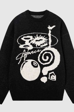 Style Core Aesthetics, New Style Trends Abstract Graphic Knit Sweater