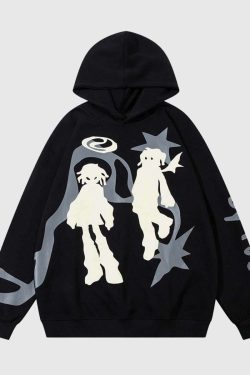 Style Core Aesthetics, New Style Trends Abstract Shadow Graphic Hoodie