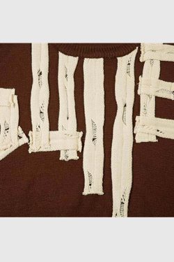 Style Core Aesthetics, New Style Trends Abstract Striped Knit Sweater