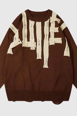 Style Core Aesthetics, New Style Trends Abstract Striped Knit Sweater