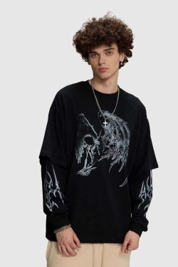 Style Core Aesthetics, New Style Trends Angel and Thorn Graphic Cotton Sweatshirt