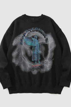 Style Core Aesthetics, New Style Trends Angel Lightning Print Sweaters