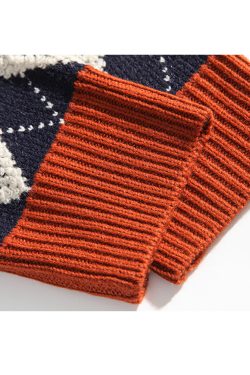 Style Core Aesthetics, New Style Trends Argyle Patchwork Printed Sweater