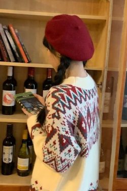 Style Core Aesthetics, New Style Trends Argyle Pattern Jacquard Sweater