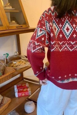 Style Core Aesthetics, New Style Trends Argyle Pattern Jacquard Sweater