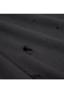 Style Core Aesthetics, New Style Trends Autumn/Winter Streetwear Distressed Knit Sweater