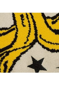 Style Core Aesthetics, New Style Trends Banana Letter Loose Knit Sweater