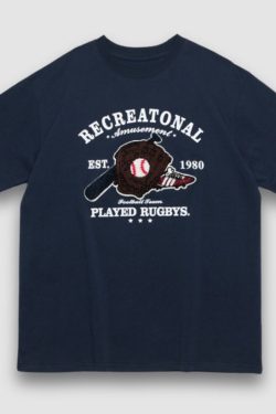 Style Core Aesthetics, New Style Trends Baseball Pattern Towel Embroidered Tee