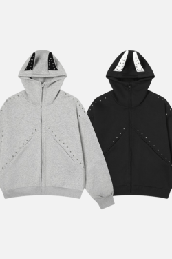 Style Core Aesthetics, New Style Trends Beaded “Cat Ear” Hoodie