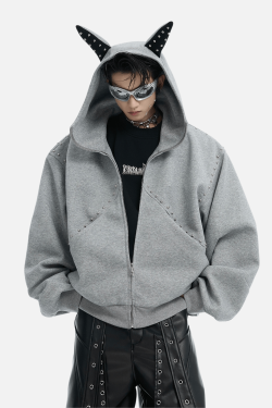 Style Core Aesthetics, New Style Trends Beaded “Cat Ear” Hoodie