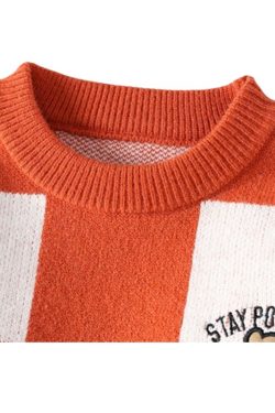 Style Core Aesthetics, New Style Trends Bear Embroidered Plaid Pullover