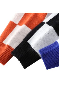 Style Core Aesthetics, New Style Trends Bear Embroidered Plaid Pullover