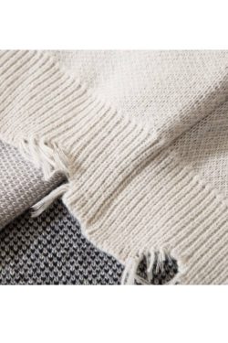 Style Core Aesthetics, New Style Trends Bear Pattern Raw Hem Turtleneck Sweater