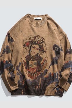 Style Core Aesthetics, New Style Trends Bejing Opera Sweater