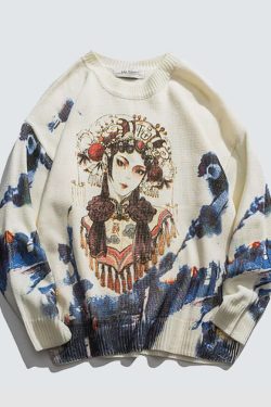 Style Core Aesthetics, New Style Trends Bejing Opera Sweater