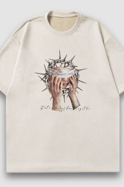 Style Core Aesthetics, New Style Trends Blindfold Pattern Printed Suede Tee