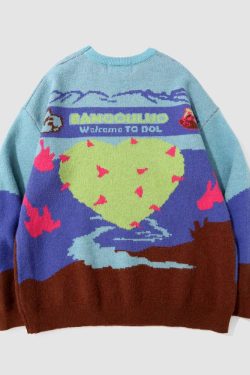 Style Core Aesthetics, New Style Trends Brave Heart Print Sweater