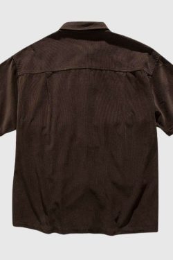 Style Core Aesthetics, New Style Trends Brown Casual Utility Shirt